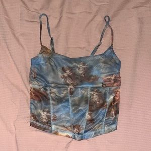 Blue Renaissance Crop Top
